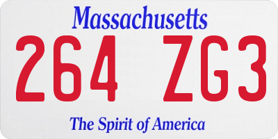 MA license plate 264ZG3