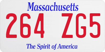 MA license plate 264ZG5