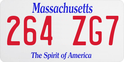 MA license plate 264ZG7