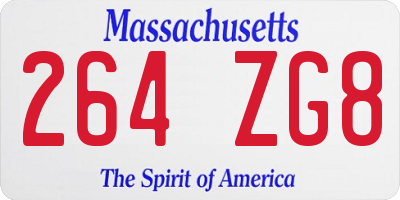 MA license plate 264ZG8