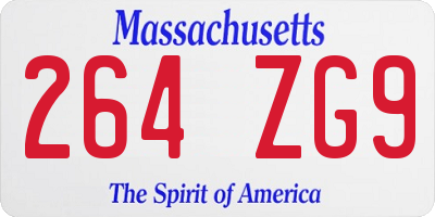 MA license plate 264ZG9
