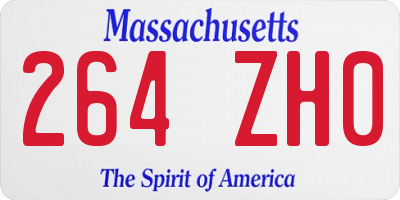 MA license plate 264ZH0