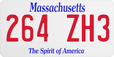 MA license plate 264ZH3