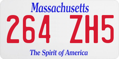 MA license plate 264ZH5