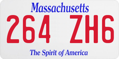 MA license plate 264ZH6