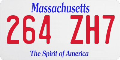 MA license plate 264ZH7