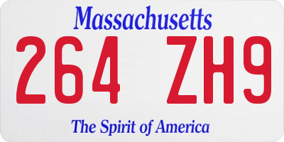 MA license plate 264ZH9