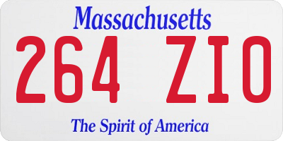 MA license plate 264ZI0