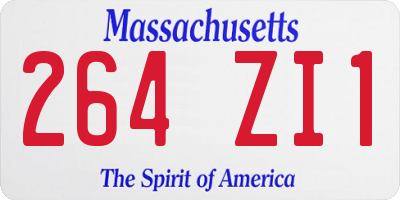 MA license plate 264ZI1
