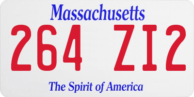 MA license plate 264ZI2