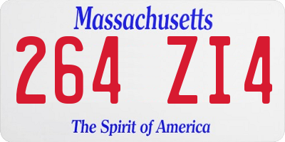 MA license plate 264ZI4