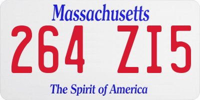 MA license plate 264ZI5