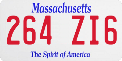 MA license plate 264ZI6