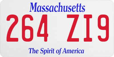 MA license plate 264ZI9
