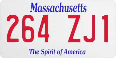 MA license plate 264ZJ1