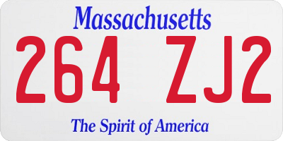 MA license plate 264ZJ2