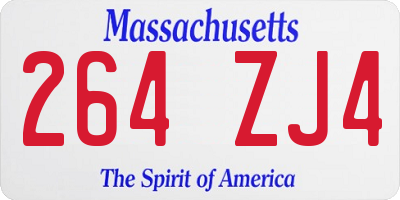 MA license plate 264ZJ4