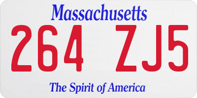 MA license plate 264ZJ5