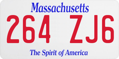 MA license plate 264ZJ6