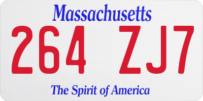 MA license plate 264ZJ7