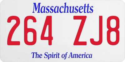MA license plate 264ZJ8