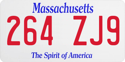MA license plate 264ZJ9