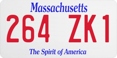 MA license plate 264ZK1