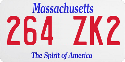 MA license plate 264ZK2