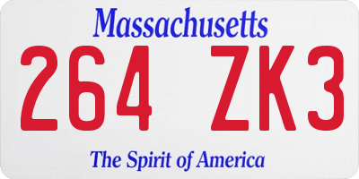 MA license plate 264ZK3