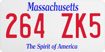 MA license plate 264ZK5