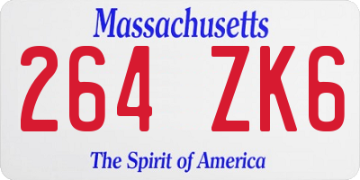 MA license plate 264ZK6