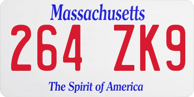 MA license plate 264ZK9