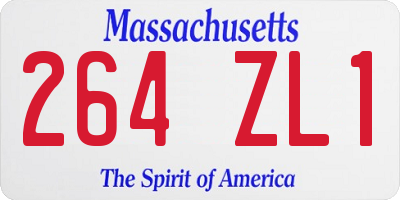 MA license plate 264ZL1