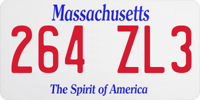 MA license plate 264ZL3