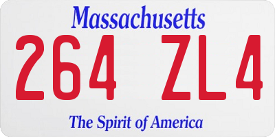 MA license plate 264ZL4