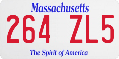 MA license plate 264ZL5