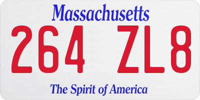 MA license plate 264ZL8