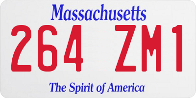 MA license plate 264ZM1