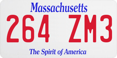 MA license plate 264ZM3