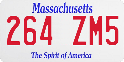 MA license plate 264ZM5