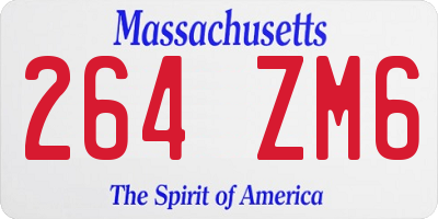 MA license plate 264ZM6