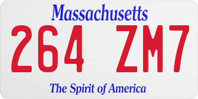MA license plate 264ZM7