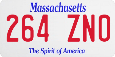 MA license plate 264ZN0