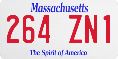 MA license plate 264ZN1
