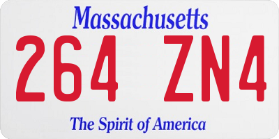 MA license plate 264ZN4
