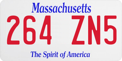 MA license plate 264ZN5