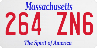 MA license plate 264ZN6