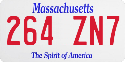MA license plate 264ZN7