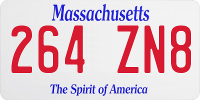MA license plate 264ZN8