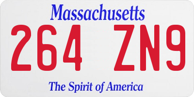 MA license plate 264ZN9